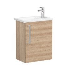 Vitra Root 66326 Lavabo Dolabı, Kapaklı, 45 Cm, Kompakt, Sağdan Armatür Delikli, Doğal Meşe, Köşeli Lavabolu, Sağ